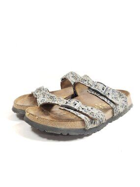 Papillio By Birkenstock Womens Size 7 Floral Leather Pattern Sandals